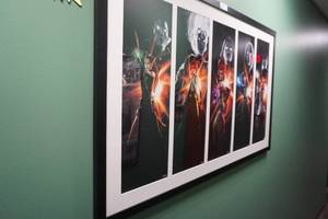 lot 177 image: 5 MTG PlanesWalker framed print-55 by 31