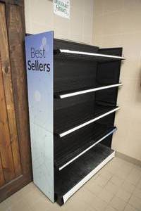 lot 187 image: Black wire shelving unit-adj. 5 shelves, 50x 160x 68 high