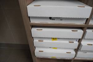 lot 51 image: Magic card box, commons, uncommons, and bulk rares 4 rows per box, 4 boxes per lot