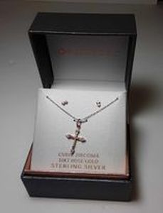 lot 13 image: 18KT Rose Gold Necklace and Earrings