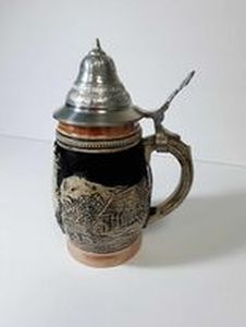 lot 20 image: German Stein with Pewter Lid