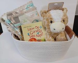 lot 28 image: Baby Flannel Blanket Basket
