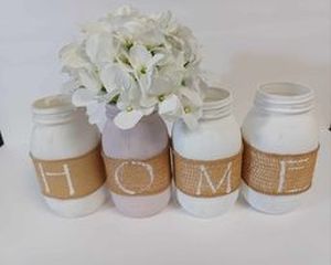 lot 30 image: Decorative Jars Home with Silk Flower