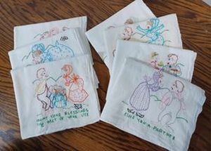 lot 35 image: Embroidered Dish Towels - Hillbilly