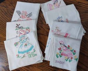 lot 36 image: Embroidered Dish Towels - Dutch Lady
