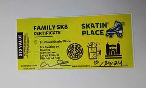 lot 64 image: Family SK8 Certificate