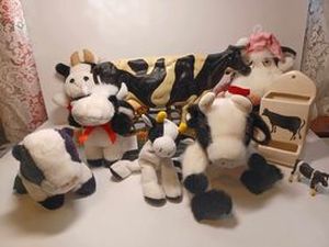 lot 87 image: Crazy For Cows - Doorstop, Match Holder and Plush