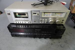 lot 26 image: DENON Stereo receiver & Technics M-205 Cassette recorder