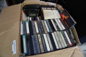 lot 44 image: Box of Cassettes, 8 tracks and CDs