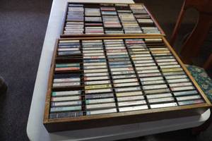 lot 53 image: 2 Wooden boxes of cassette tapes