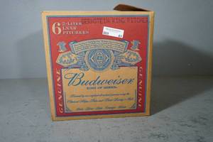 lot 61 image: Case of Six Budweiser Bottles Bud King NHRA