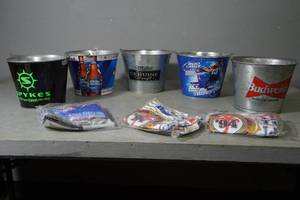 lot 63 image: Five metal pails with three Blowups