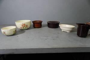 lot 93 image: 2) Hall Bowls, Hager vase, bean pot