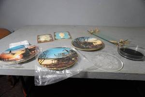 lot 104 image: 3) Terry Redlin plates, 2) Silhouettes