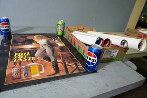 lot 114 image: 3) Extra Gold Posters, 4) Blatz, 3) Busch Posters