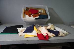 lot 51 image: Wool hooking fabric & accessories