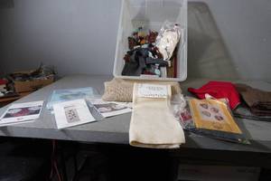 lot 55 image: Burlap, wool and needlepoint