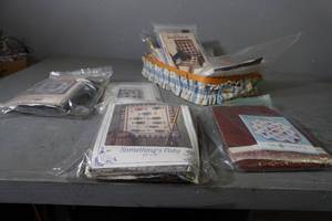 lot 72 image: Wall hanging kits, Log cabin spring, Cardinals