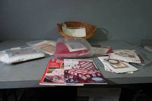 lot 96 image: Basket of Red Work design-6 kits, Designs, Plumples
