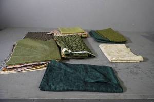 lot 117 image: Green, Yellow, Blue &amp more fabric lengths