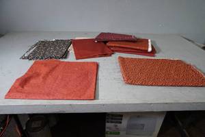 lot 119 image: Floral prints-Rust & Blue