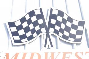 lot 335 image: Metal Checked flags