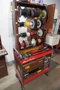 lot 48 image: Blue Point portable wiring  cart w contents