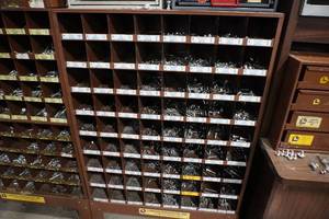 lot 35 image: Lawson metric bolt bins 72 compartments