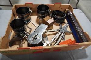 lot 144 image: Ring compressors, ring gap tool, # punch