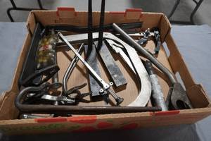 lot 150 image: Cylinder head tools, valve spring compressor