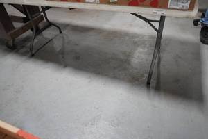 lot 156 image: 6 White Lifetime fiberglass table 30 wide