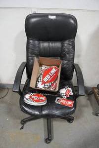 lot 337 image: Black Office Chair & Red Line stickers