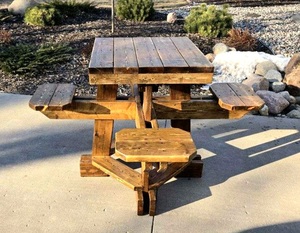lot 6 image: Handcrafted Wooden Picnic Table