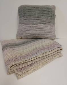 lot 17 image: Crocheted Afghan with Pillow