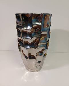 lot 30 image: Ceramic Vase with Chrome Finish