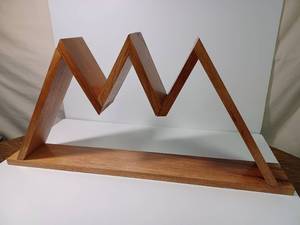 lot 51 image: Handcrafted Wooden Mountain Range Shelf