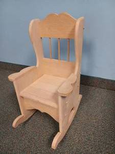 lot 53 image: Handcrafted Wooden Childs Rocker