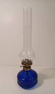 lot 90 image: Antiique Kerosene Cobalt Blue Lantern