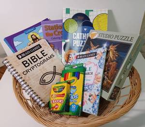 lot 92 image: Family Biblical Game Basket