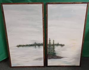 lot 124 image: Pair of Paintings by Local Artist 21.5 x 37.5 each