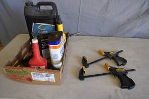 lot 154 image: Oils for Compression jacks, grease gun, grip clamps
