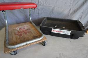 lot 157 image: Roller seat & oil drain pan