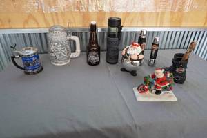 lot 52 image: Flashlights, Santa, Boots, Harlrey Thermos