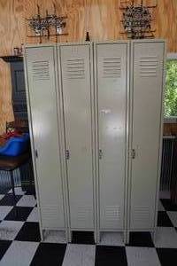 lot 106 image: Four Metal Penco metal lockers 48W x 72 T x 18D