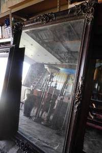 lot 3 image: Ornate Large Beveled Edged Wall Mirror