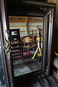 lot 4 image: Ornate Large Beveled Edged Wall Mirror
