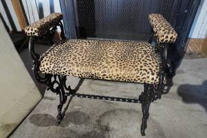 lot 12 image: Leopard Print Dressing Chair