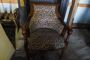 lot 14 image: Leopard Print Arm Chair