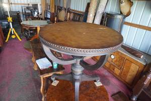 lot 30 image: Round Occasional Table wcasters 27 Diameter 24 H