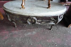 lot 32 image: Marble Top Coffee Table 30W X 49 L X 18 T